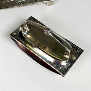 Juego de escritorio metal Wmf art deco, tintero, secante ,despojador y abrecartas - imagen 8