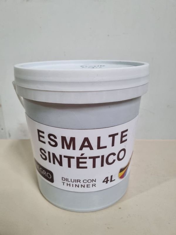 Esmalte Sintético Negro 4 Litros - Pintura para Proyectos