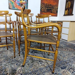 Butacas Italianas Modelo Campanino de Madera con Esterilla y Almohadón - imagen 7