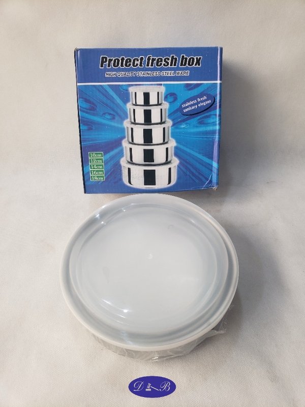 Set de 5 Tupper Contenedores Acero Inoxidable Protect Fresh Box