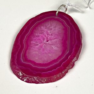 Colgante de Ágata Fucsia con Aro de Plata - imagen 4