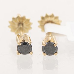 Par de Tornillos de Oro 18k con Brillantes Negros - imagen 1