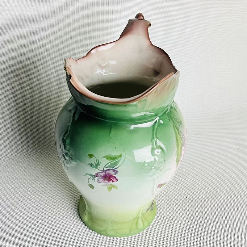 Jarra antigua de porcelana alemana en estilo floral - imagen 3