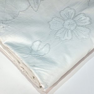 Sábana de Hilo Blanca con Decoración Floral - 260 x 200 cm - imagen 3