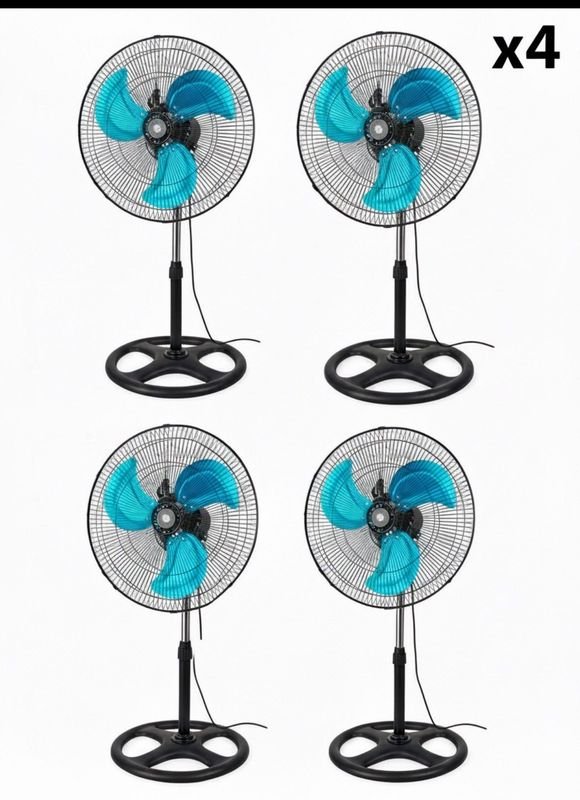 Ventiladores de pie de acero a tres aspas