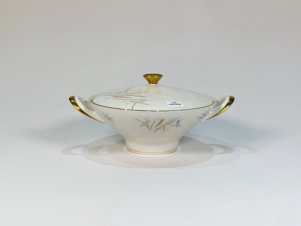 Guisera de Porcelana Edelstein Bavaria Blanca con Hojas y Espigas