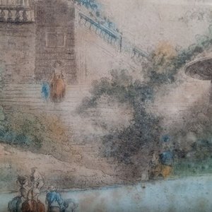 capriccio arquitectónico del siglo XVIII o una obra inspirada en el estilo de pintores de ruinas clásicas como Giovanni Paolo Panini - imagen 4