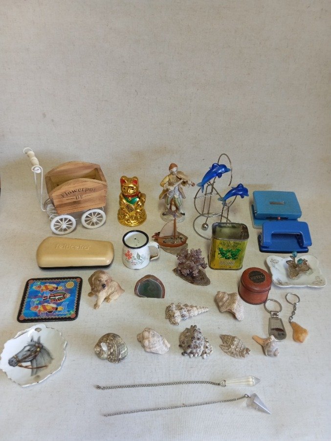 Lote siguiente: Colección de caracoles y objetos variados