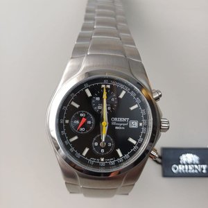 Reloj Orient Chronograph LTT09001B0 Acero Inoxidable Esfera Negra - imagen 6