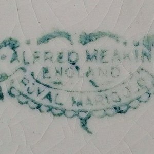 Plato Infantil Antiguo Loza Inglesa Alfred Meakin Royal Marigold "Railroad Pattern" - imagen 2
