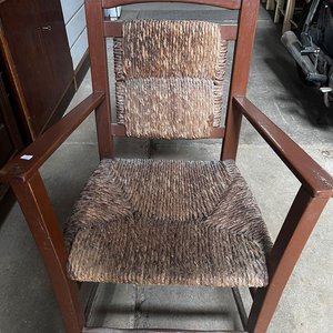 Butaca de Madera y Totora Estilo Rústico - imagen 1