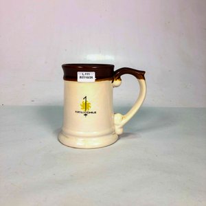 Jarra de Cerveza de Porcelana Chilena Portillo - Blanco y Marrón - imagen 2