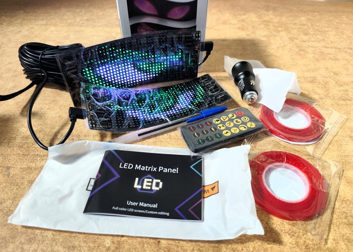 Juego de luces para auto con ojos LED programables y accesorios - imagen 3