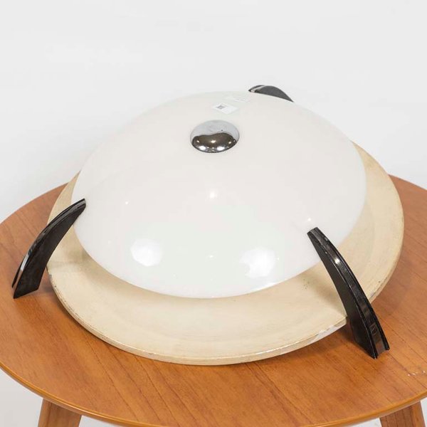 Plafón de Metal y Acrílico Blanco con Detalles Negros - Diámetro 44 cm - imagen 1