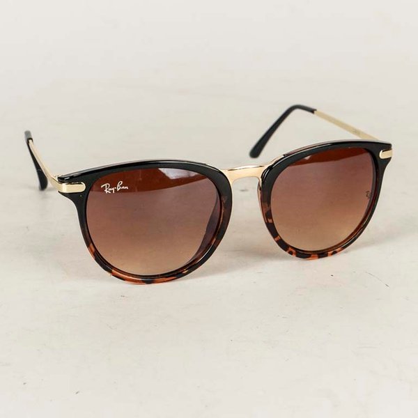Lentes de Sol Estilo Wayfarer Tortoise con Detalles Dorados