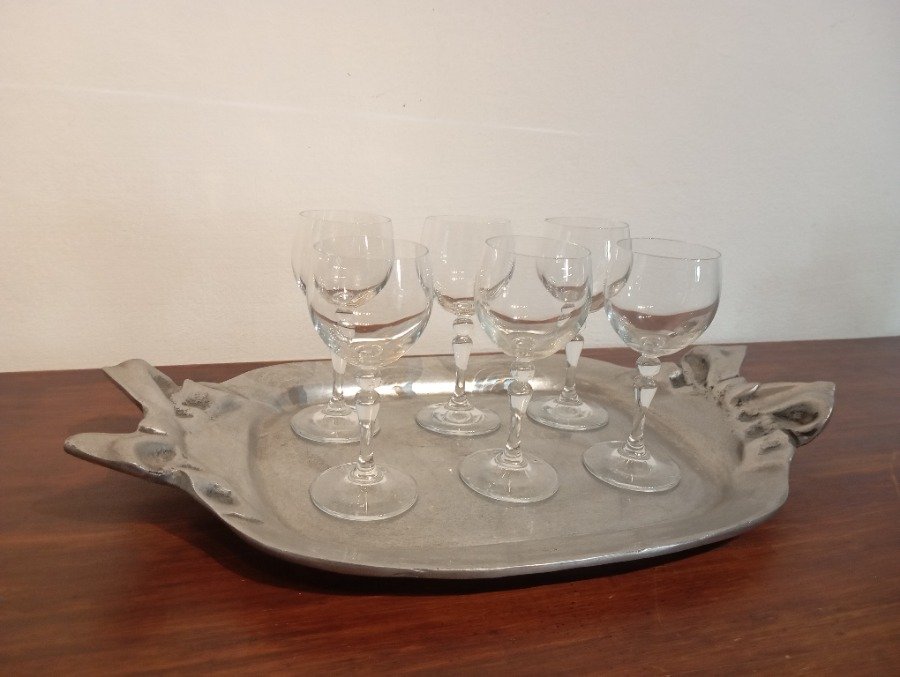 Fuente de porcelana con copas de vidrio - imagen 3