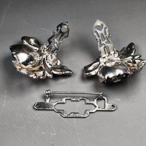 Broche Vintage "Coro Duette" Floral con Clips y Montura - imagen 10