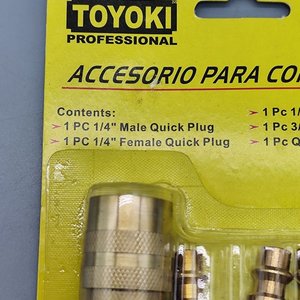 Set de 5 Acoples para Compresor Toyoki Profesional en Bronce - imagen 2
