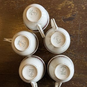 Juego de 5 Tazas con Plato de Porcelana Stanitta Paraná con Flores - imagen 9