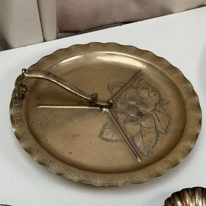 Lote de Bandejas y Platos de Metal Plateado Estilo Antiguo - imagen 11