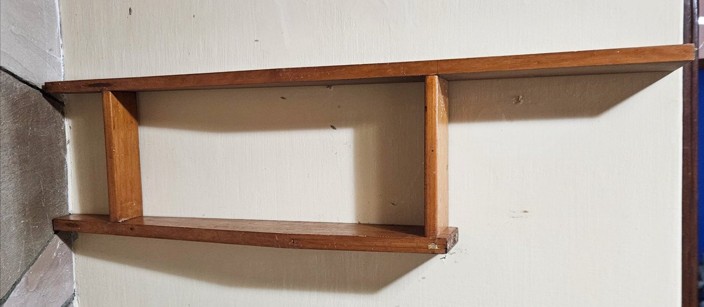 Repisa Doble de Madera Rústica