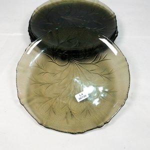 Seis Platos de Vidrio con Monograma de Hoja - 24 cm - imagen 3