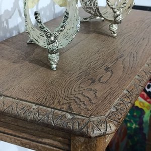 Mesa de Arrimo Recibidor Roble Macizo con Estante Inferior - imagen 3