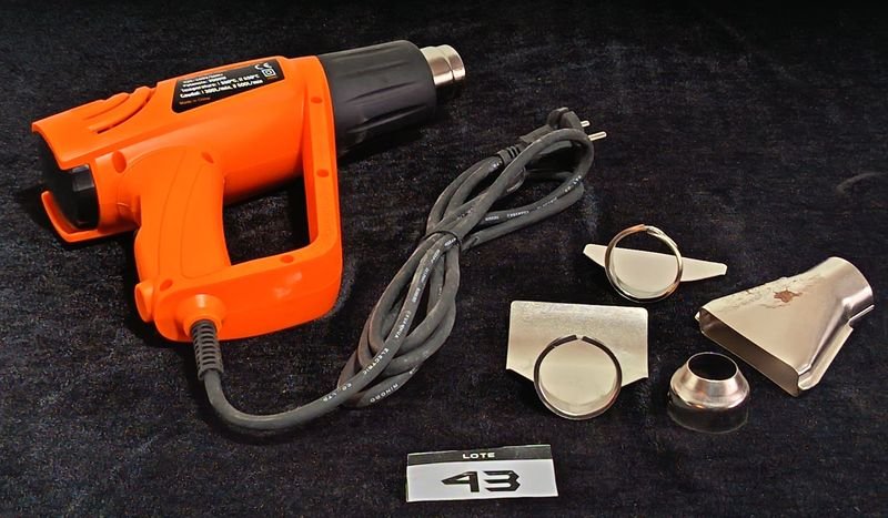 Pistola de Calor Eléctrica Naranja con Accesorios