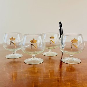 Lote siguiente: Set de 4 Copas de Cognac Napoleón con Corona Dorada