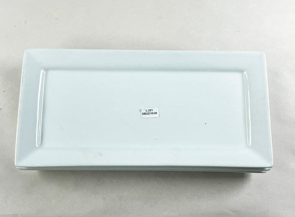 Juego de 3 Fuentes Rectangulares Blancas de Cerámica Dash of That - imagen 1