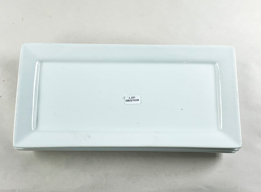 Juego de 3 Fuentes Rectangulares Blancas de Cerámica Dash of That