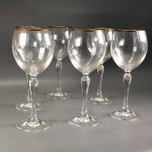 Seis Copas Altas de Cristal con Borde Dorado - imagen 4