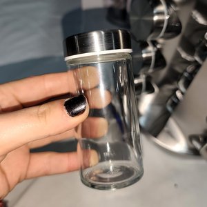 Especiero Giratorio Grande de Acero con 20 Frascos de Vidrio Nuevos en Caja - imagen 4