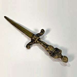 Abrecartas Bronce Espada con Figura de Hombre con Armadura - imagen 4