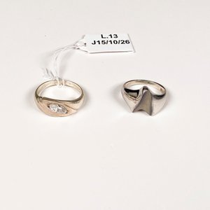 Dos Anillos de Plata 925 con Circonia Talla 17 mm - imagen 2