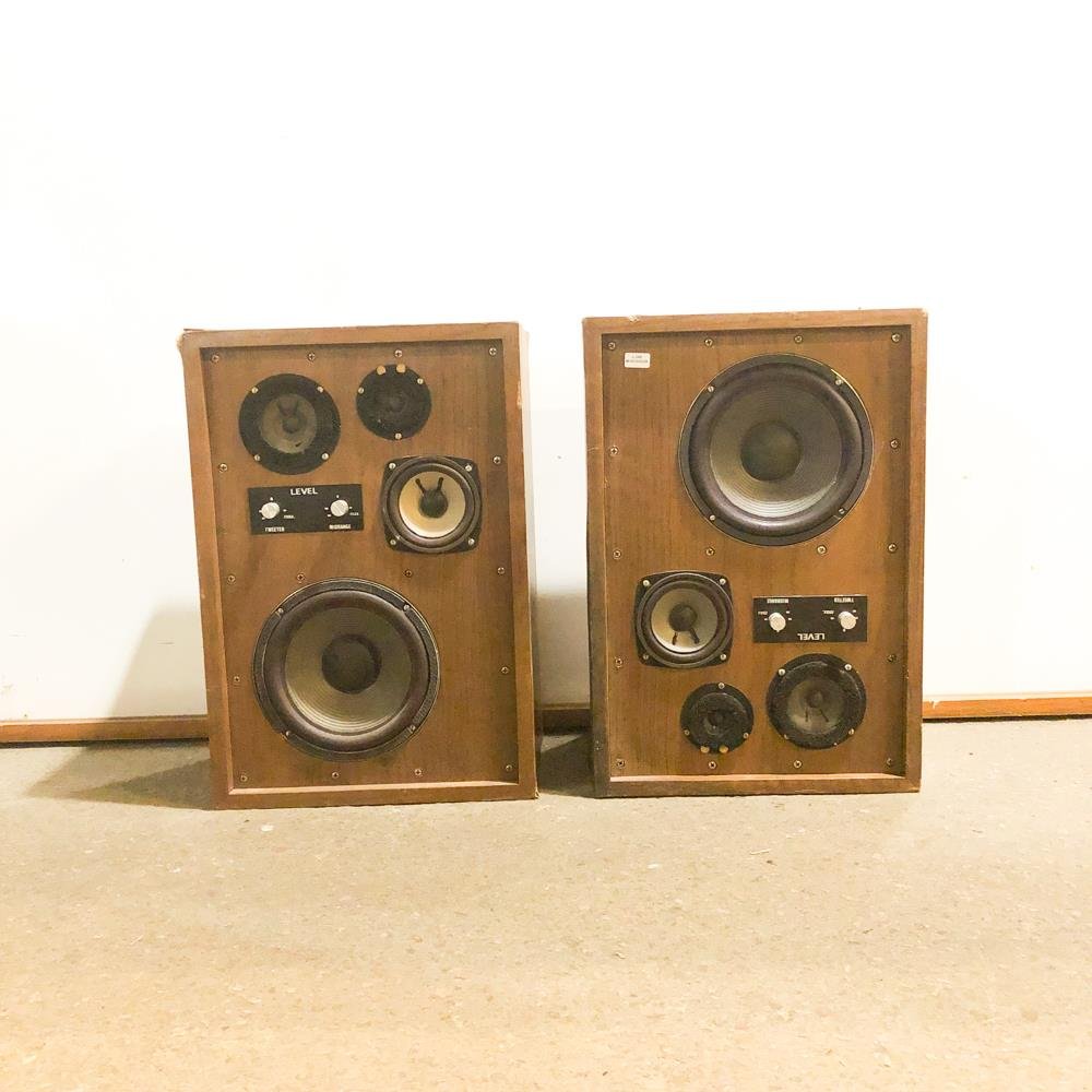 Dos Cajas de Madera con Parlantes "Level" (Sin Probar)