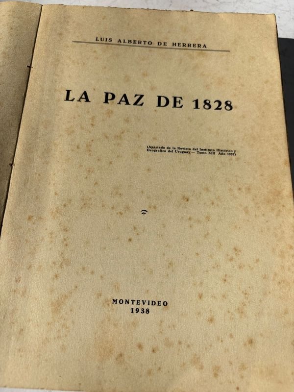 Libro Raro de Luis Alberto de Herrera - La Paz De 1828 - imagen 3