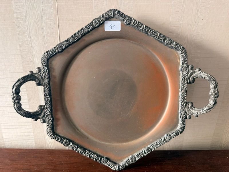 Bandeja Hexagonal con Asas Decoradas
