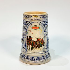 Jarra Cervecera Loza Azul y Blanca "Semana de la Cerveza 31" 1996 con Fisura - imagen 2
