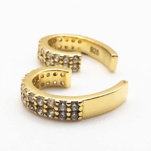 Cuff de Plata 925 con Baño de Oro y Circones - imagen 2