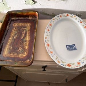 Juego de Fuentes Oval y Rectangular de Porcelana China - imagen 5