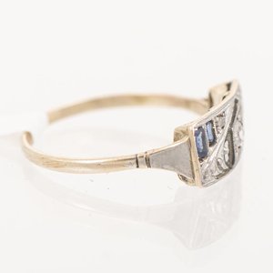 Anillo de Oro 18k y Platino con Brillantes y Zafiros - imagen 2