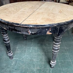 Mesa redonda extensible de madera de pino blanco - imagen 4