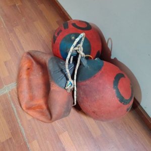 3 Bolas Defensas Náuticas Rojas y Azules - imagen 3