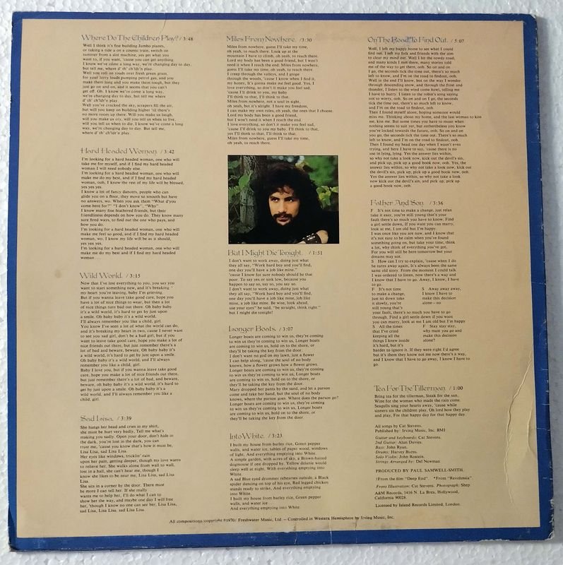 Vinilo de CAT STEVENS: 'Tea For The Tillerman' (1970) - imagen 2