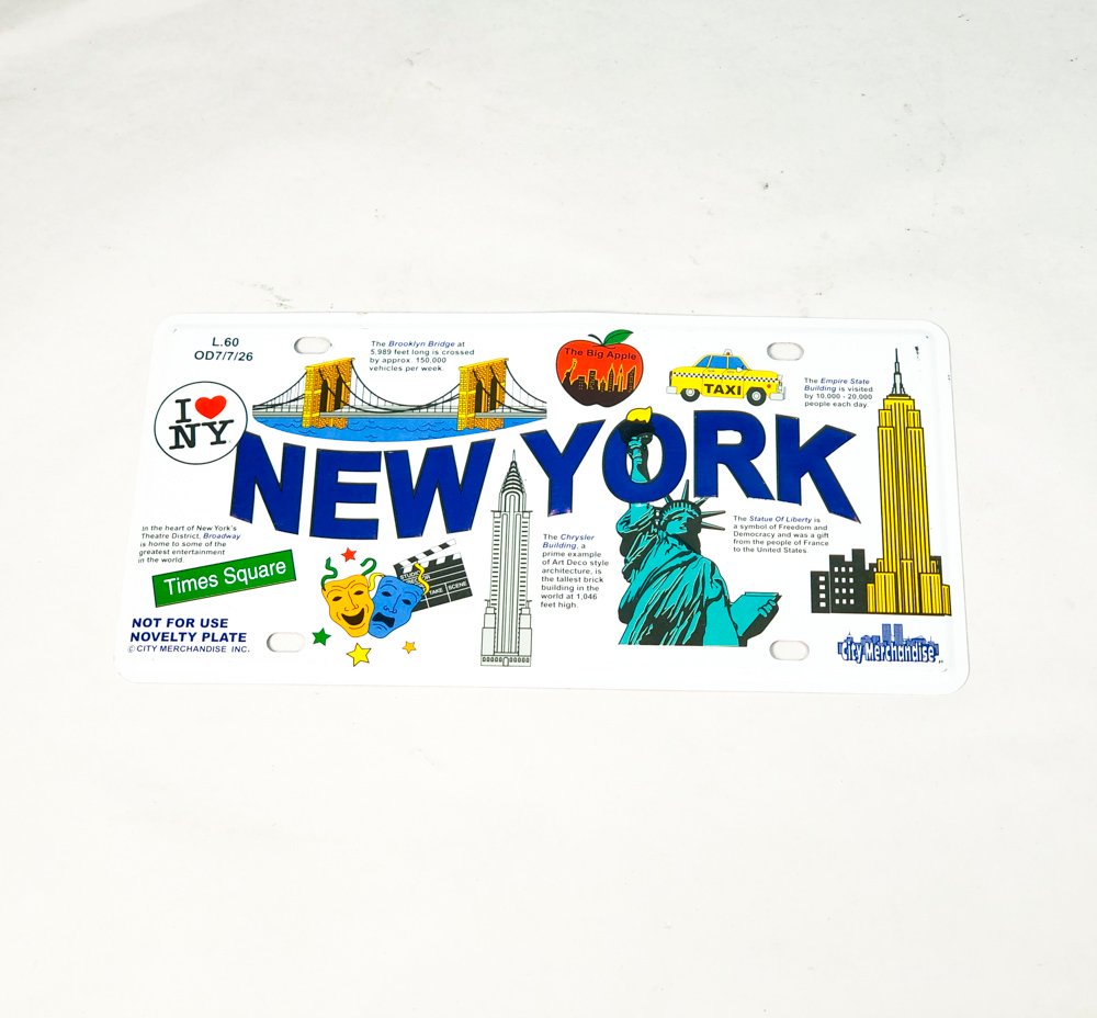 Chapa Decorativa "New York" 30 x 15 cm
