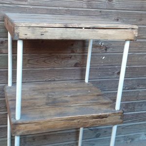 Estantería de Caño y Madera con Dos Niveles - imagen 2