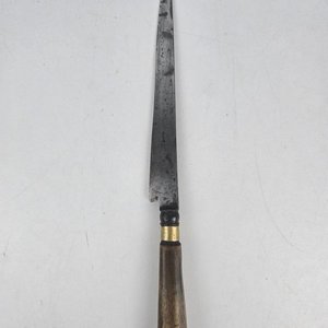 Antiguo Cuchillo de Caza con Hoja Al Filo y Mango de Madera - imagen 2