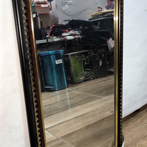 Espejo Rectangular de Pared con Marco de Madera Negro y Dorado - imagen 3