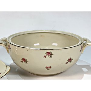 Ensaladera y Sopera Bavaria Beige con Flores y Bordes Dorados - imagen 4